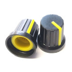 KN1515-6T-B/Y fekete/sárga 15mm forgatógomb