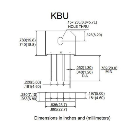 KBU6M  6A 1000V diódahíd