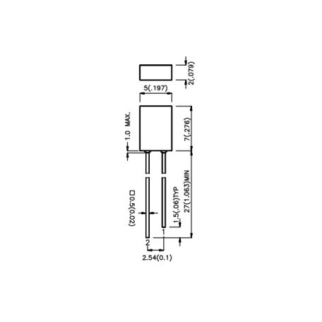 5x2mm sárga 8mcd diffúz LED