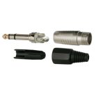 6.3mm sztereó dugó - erősített fém házban