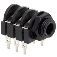 6.3mm sztereó aljzat - nyák-ba ültethető - kapcsolós