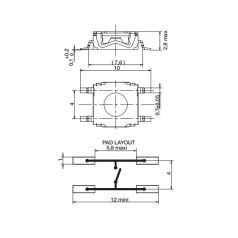 TS-280/SMD 6x6mm 4p. mikro nyomógomb