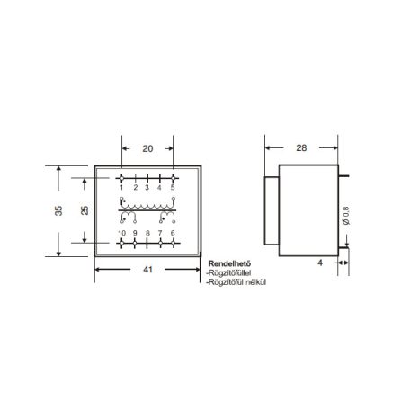 2x9V 4.5VA transzformátor