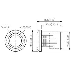 8mm műanyag LED foglalat