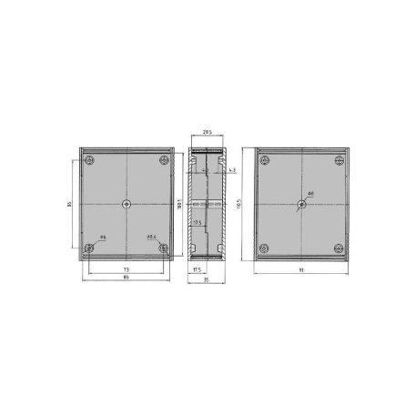 KM-35 90x110x35mm műa. műszerdoboz