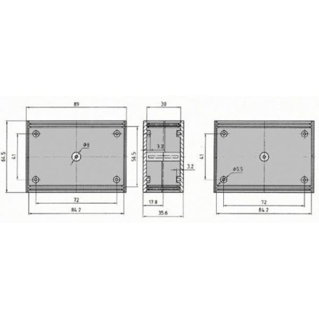 KM-35B 90x65x35mm műa. műszerdoboz