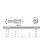 DA-15  M3x15mm fém távtartó
