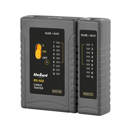 RB-468 RJ45, RJ11, RJ12 kábelteszter
