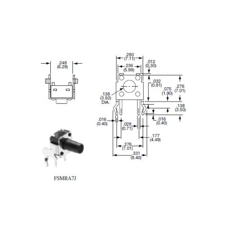 TS-351 6x6mm - 90° 6mm gomb 2p. mikro nyomógomb