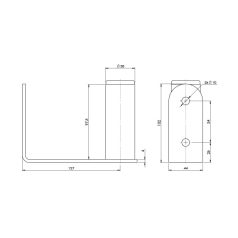 UML-38L10 fali antennatartó 135mm