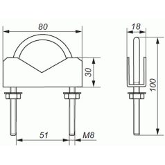 OZ-50M8 antenna rögzítő bilincs