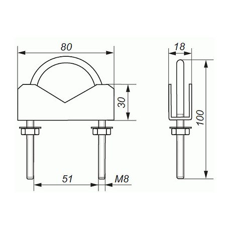 OZ-50M8 antenna rögzítő bilincs