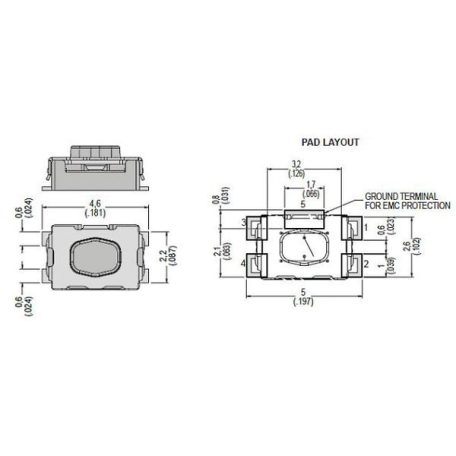 TS-153/SMD 2.8x4.2mm 4p. mikro nyomógomb