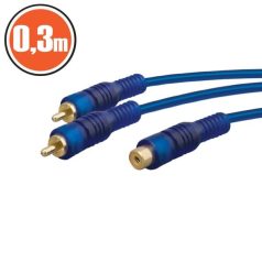 CB-14.003 2x RCA dugó/1x RCA aljzat 0.3m Y kábel