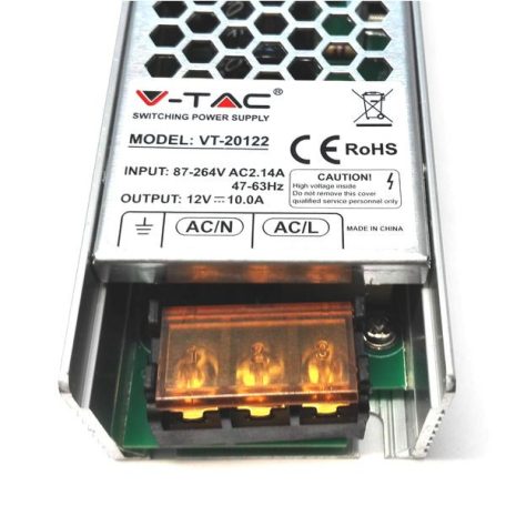 TAP-1210VT 12V 120W 10A IP20 fémházas LED tápegység -VTAC