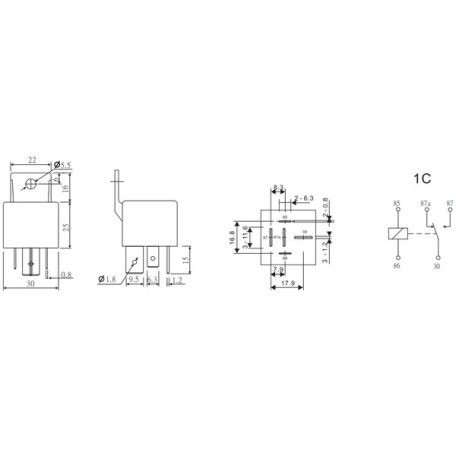 AM3-12P 12VDC 80/60A 1x morze jelfogó