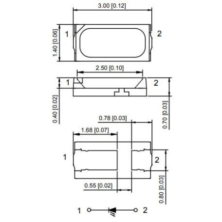 3014 hideg fehér 13-15lumen smd LED