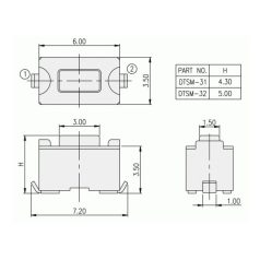 TS-155/SMD 3.5x6mm 2p. mikro nyomógomb