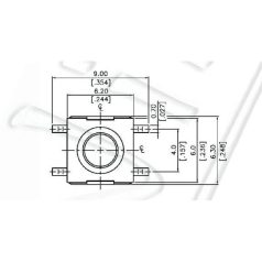 TS-272/SMD 6.2x6.2mm - 0.6mm gomb 4p. mikro nyomógomb