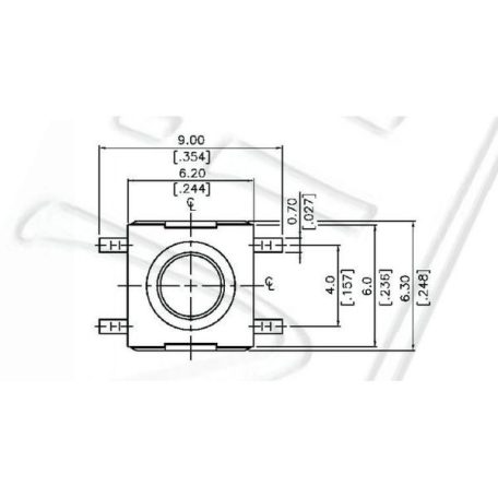 TS-272/SMD 6.2x6.2mm - 0.6mm gomb 4p. mikro nyomógomb