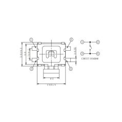 TS-566/SMD 4.7x3.6mm 90° 4p. mikro nyomógomb