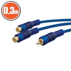 CB-13.003 1x RCA dugó/2x RCA aljzat Y 0.3m kábel