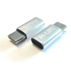 AD-803/W USB-C dugó/Mikro-USB alj fehér adapter