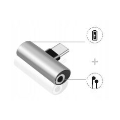 AD-807/B USB-C dugó/USB-C aljzat+3.5mm jack aljzat adapter