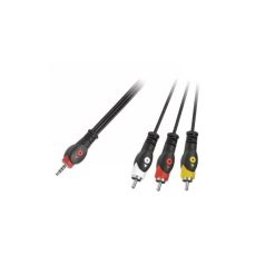 CB-38.015 3.5mm 4p. dugó/3x RCA dugó - 1.5m kábel