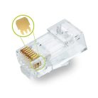 RJ45 UTP 8/8 CAT6E dugó - fali kábelhez, átmenő