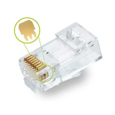RJ45 UTP 8/8 CAT6E dugó - fali kábelhez, átmenő