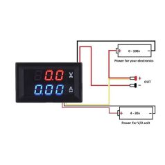 DSAV-56R áram-, feszültségmérő modul 0-100V/0-10A