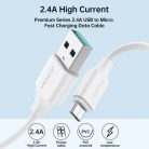 CB-191.01/J Mikro-USB dugó/USB-A dugó - 1.0m fehér kábel