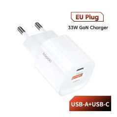 TOOCKI JCB02 100-240/5V 33W GaN USB-A+USB-C adapter