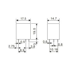 LR2A-12W 12V 10A 2x záró jelfogó -RAYEX