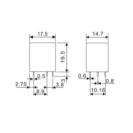 LR2A-12W 12V 10A 2x záró jelfogó -RAYEX