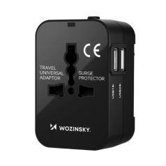   WUTWC Univerzális Utazó Adapter 24W - EU/US/AUS/UK/2x USB-A - Fekete