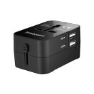 WUTWC Univerzális Utazó Adapter 24W - EU/US/AUS/UK/2x USB-A - Fekete