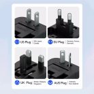 WUTWC Univerzális Utazó Adapter 24W - EU/US/AUS/UK/2x USB-A - Fekete