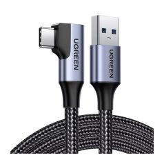   CB-317.01 USB-A dugó/USB-C dugó 90° 3A 1m fekete kábel -UGREEN