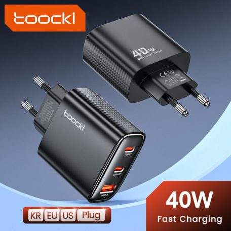 TOOCKI TCT40 100-240/5V 40W GaN USB-A+2xUSB-C adapter