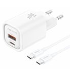 FONENG EU70 100-240V/5V 3A USB-A/USB-C adapter + USB-C kábel
