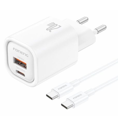 FONENG EU70 100-240V/5V 3A USB-A/USB-C adapter + USB-C kábel