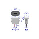 USB-C 2p. aljzat - beépíthető