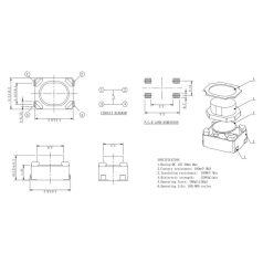 TS-157/SMD 3.2x4.2mm 4p. mikro nyomógomb