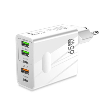TECHSUIT CHC1 100-240/5V 65W GAN 3x USB-A, 2x USB-C adapter