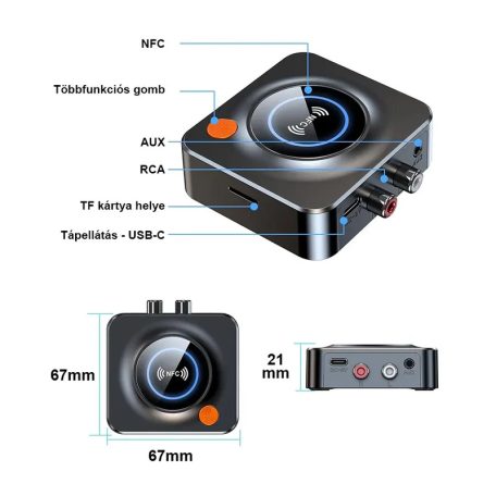 C52 Bluetooth NFC audió adapter és lejátszó