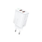 FONENG EU63/K 110-240/5V 2.4A 2xUSB-A fehér adapter + Mikro-USB kábel