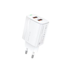  FONENG EU63/K 110-240/5V 2.4A 2xUSB-A fehér adapter + Mikro-USB kábel