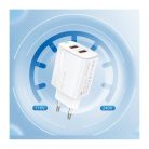 FONENG EU63/K 110-240/5V 2.4A 2xUSB-A fehér adapter + Mikro-USB kábel